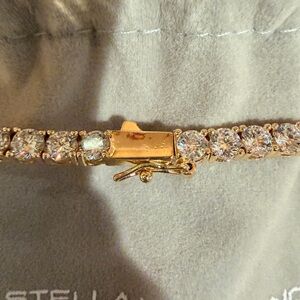 Tennis Bracelet - 14k gold plated - CZ 7” long NEW